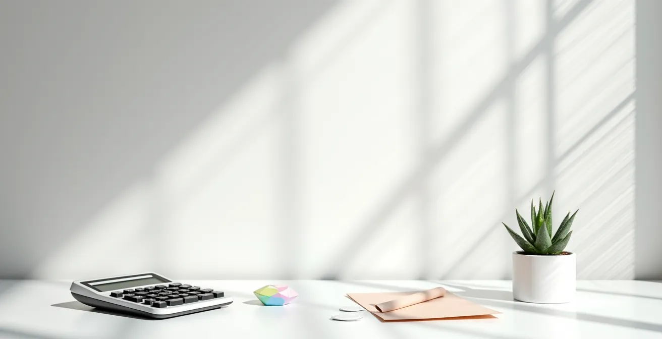 Espace de travail minimaliste avec outils de calcul financier